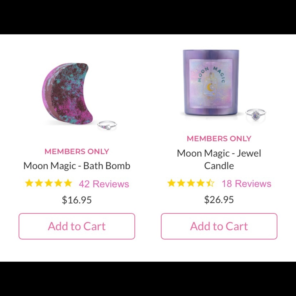 NWT Moon Magic candle and bath bomb